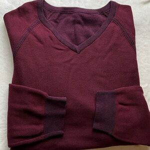 Burgundy V-Neck Sweater